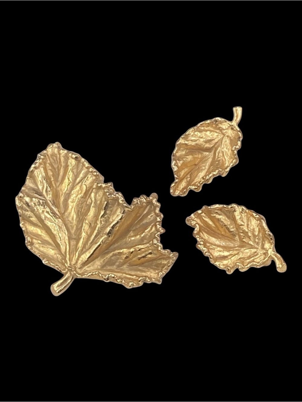 Vintage Napier Begonia Leaf Brooch Earring Set